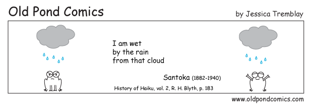 I am wet by the rain from that cloud (Santoka).