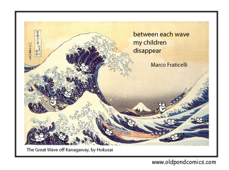 comic inspired by the great wave off kagawara by oldpondcomics